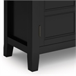 Pemberly Row Transitional Low Storage Cabinet Solid Wood Black 30