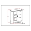 Pemberly Row Transitional Low Storage Cabinet Solid Wood Black 30