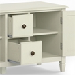 Pemberly Row Solid Wood TV Stand in Antique White for TVs up to 80 in