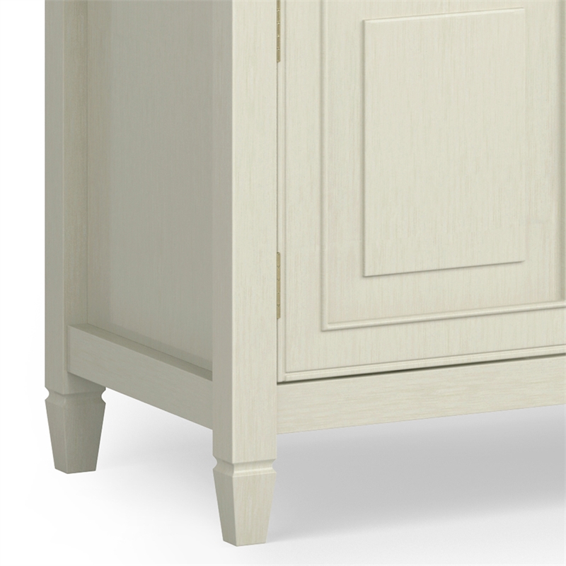 Pemberly Row Solid Wood TV Stand in Antique White for TVs up to 80 in