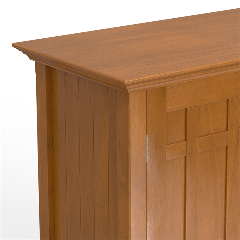 Pemberly Row Transitional Solid Wood Sideboard & Wine Rack in Light Brown