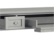 Pemberly Row Transitional Solid Wood Writing Desk in Fog Grey Finish