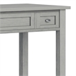 Pemberly Row Transitional Solid Wood Writing Desk in Fog Grey Finish