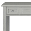 Pemberly Row Transitional Solid Wood Writing Desk in Fog Grey Finish