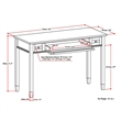 Pemberly Row Transitional Solid Wood Writing Desk in Fog Grey Finish