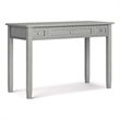 Pemberly Row Transitional Solid Wood Writing Desk in Fog Grey Finish