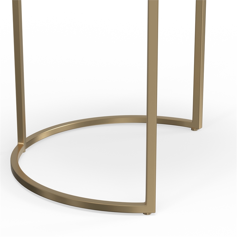 Pemberly Row 2-Piece Metal Nesting Tables in Antique Nickel and Copper
