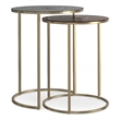 Pemberly Row 2-Piece Metal Nesting Tables in Antique Nickel and Copper