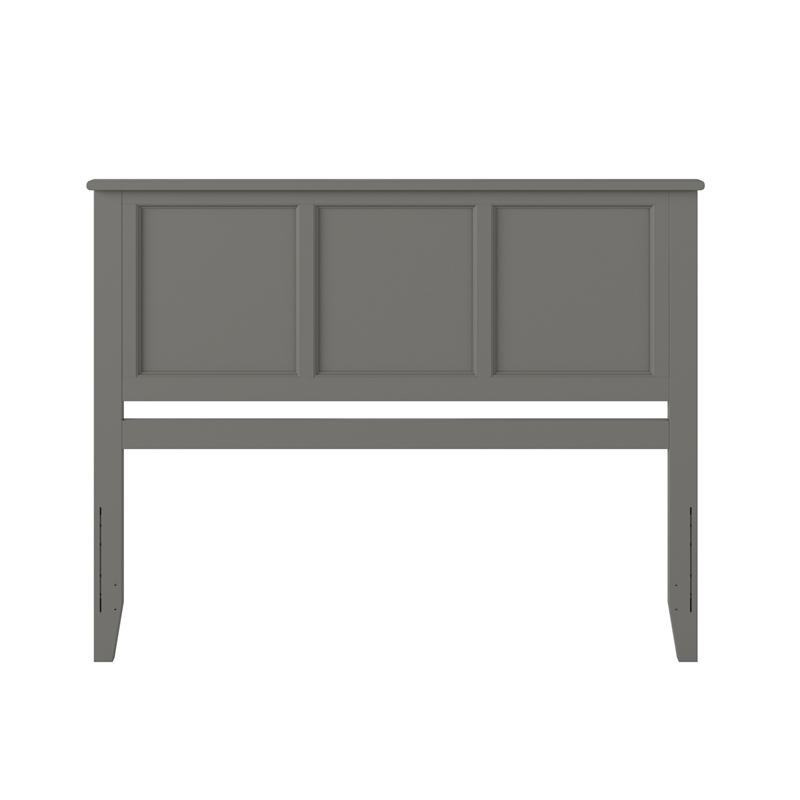 Pemberly Row Queen Solid Wood Panel Headboard in Gray