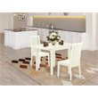 Pemberly Row 3-Piece Wood Dining Set with Slat Back Chairs in Linen White