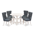 Pemberly Row 5-Piece Rubber Wood Dining Set with Drop Leaf Table