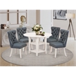 Pemberly Row 5-Piece Rubber Wood Dining Set with Drop Leaf Table