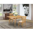 Pemberly Row 3-Piece Wood Dining Table Set with Chairs in Oak Finish