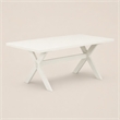 Pemberly Row X-Style Wood Dining Table in Off White Finish