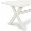 Pemberly Row X-Style Wood Dining Table in Off White Finish