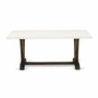Pemberly Row Rectangle Dining Table in Wood White and Brown Finish