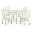 Pemberly Row 5-Piece Wood Table and Chair Dining Set in Linen White