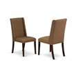 Pemberly Row 7-Piece Mahogany Dining Set with Upholstered Parson Chairs