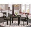 Pemberly Row 3-Piece Wood Dining Set in Cappuccino Finish