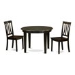 Pemberly Row 3-Piece Wood Dining Set in Cappuccino Finish