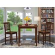 Pemberly Row 3-Piece Wood Counter Height Table Set in Mahogany
