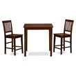 Pemberly Row 3-Piece Wood Counter Height Table Set in Mahogany