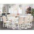 Pemberly Row 9-Piece Wood Dining Set in Linen White and Beige