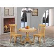 Pemberly Row 3-Piece Oak Finish Mid-Century Wood Kitchen Table Set