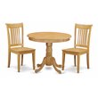 Pemberly Row 3-Piece Oak Finish Mid-Century Wood Kitchen Table Set