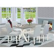 Pemberly Row 7-Piece Wood Kitchen Dining Set in Linen White and Baby Blue