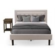 Pemberly Row 2-Piece Full Bedroom Set with Fabric in Mist Beige