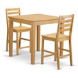 Pemberly Row 3-Piece Counter Height Dining Set in Solid Wood Oak Finish