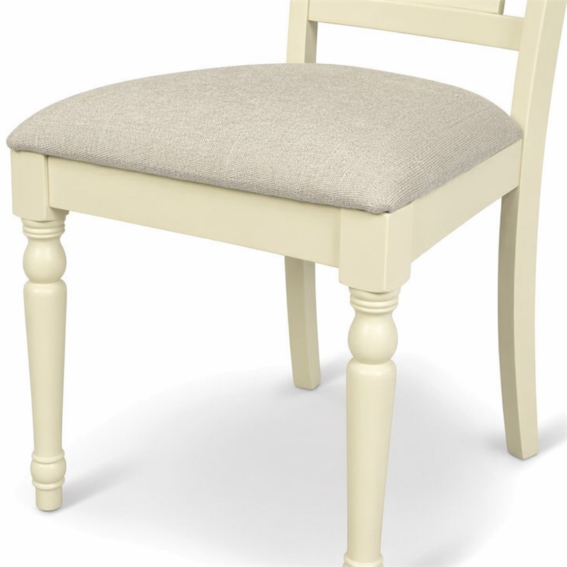 Pemberly Row Dublin 3-Piece Kitchen Table Set in Buttermilk and Cherry Finish