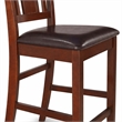 Pemberly Row Buckland Leather Counter Height Stool Set in Mahogany Finish