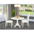 Pemberly Row Hartland 3-piece Dining Table Set in Linen White Finish