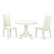 Pemberly Row Hartland 3-piece Dining Table Set in Linen White Finish