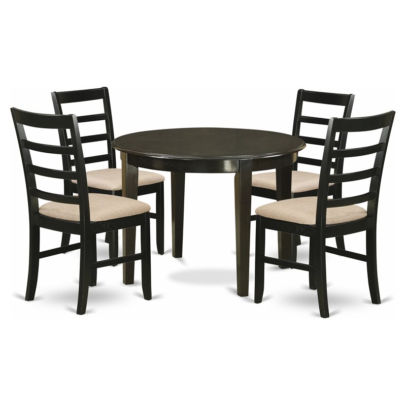 Pemberly Row Boston 5-piece Wood Dining Table Set in Cappuccino Finish