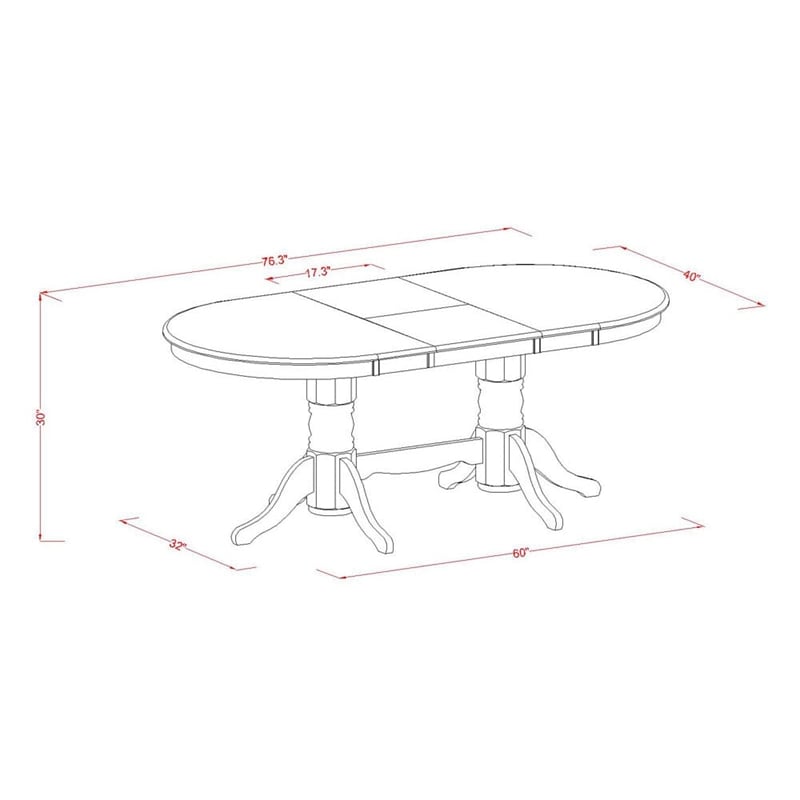 Pemberly Row 5-Piece Dining Set with Oak Table and Faux Leather Chairs