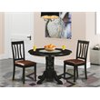 Pemberly Row 3-Piece Wood Kitchen Set with Extendable Table in Black