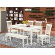 Pemberly Row Capri 6-Piece Wood Dining Set in Linen White