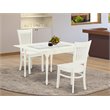Pemberly Row 3-Piece Wood Kitchen Table Set in Linen White Finish