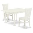 Pemberly Row 3-Piece Wood Kitchen Table Set in Linen White Finish