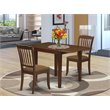 Pemberly Row 3-Piece Dining Room Set w/ Drop-Leaf Mahogany Wood Table