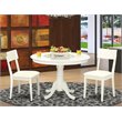 Pemberly Row Hartland 3-Piece Wood Dining Set with Faux Leather Seats in White