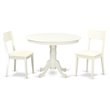Pemberly Row Hartland 3-Piece Wood Dining Set with Faux Leather Seats in White