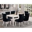 Pemberly Row 7-Piece Wood Dining Set in Linen White and Black