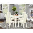 Pemberly Row 5-Piece Dining Set in Linen White with Foam Upholstered Seats