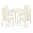 Pemberly Row 5-Piece Dining Set in Linen White with Foam Upholstered Seats