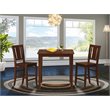 Pemberly Row Vernon Square Counter Height Pub Table Set in Mahogany