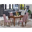 Pemberly Row Mahogany 5-Piece Wood Dining Set with Rectangular Table